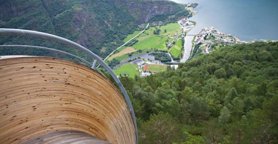 Flåm: Borgund Stave Church, Lærdal, and Stegastein Tour - From Flåm into the long E16 tunnel