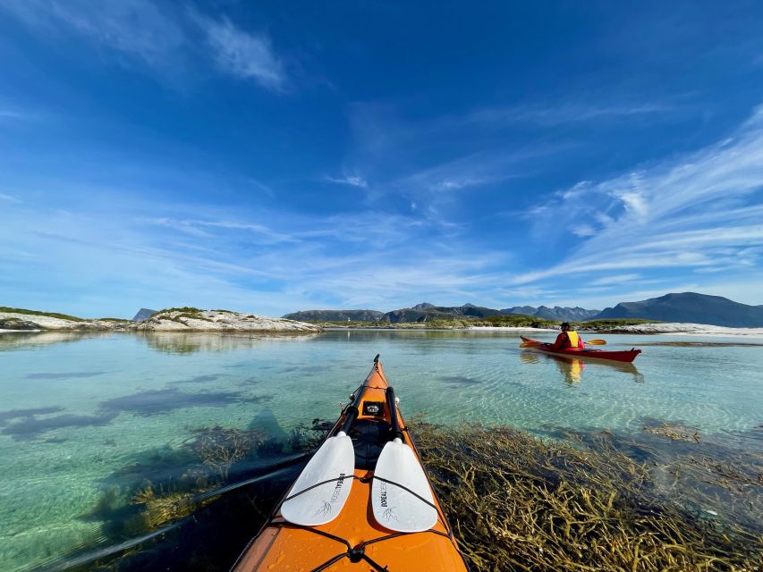 From Tromsø: Kayak trip with lunch and sauna at Sommarøy - Who will enjoy this day most