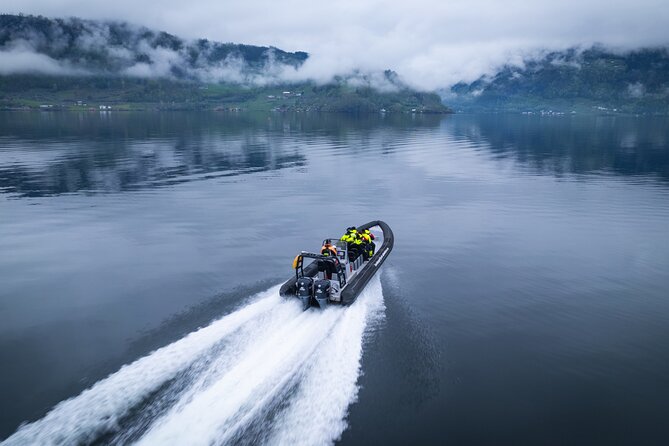 Fyksesund majestic RIB Adventure from Øystese - Waterfalls, scattered homes, and the quiet fjord