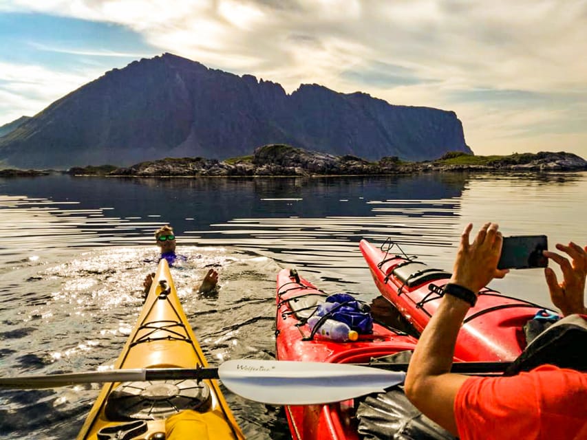 Lofoten: Full Day Combo tour, (kayaking and rappelling) - Starting from the little red container