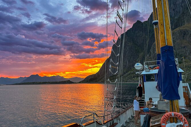 Lofoten Islands Private Midnight Sun Yacht Cruise from Svolvær - Crossing the Vestfjord toward Skrova