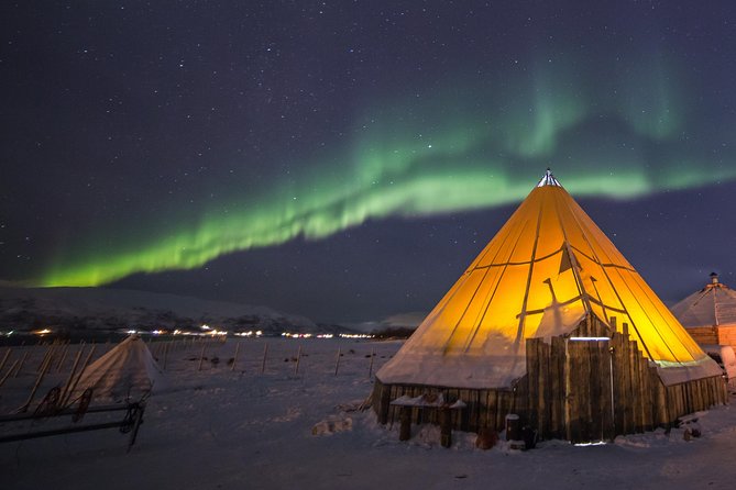 Night Reindeer Sledding with Camp Dinner and Chance of Northern Lights - Feeding the reindeer comes first
