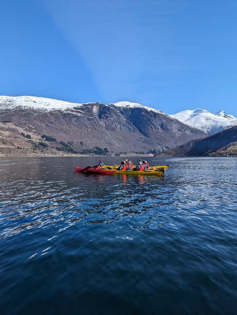 Olden: Guided beginner friendly fjord kayaking.Local company - A practical plan for cruise passengers