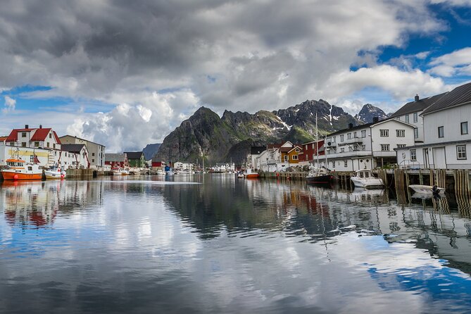 Private Full Day Sightseeing Tour from Svolvær to Å - Sakrisøy pairs yellow cabins with Reinefjord