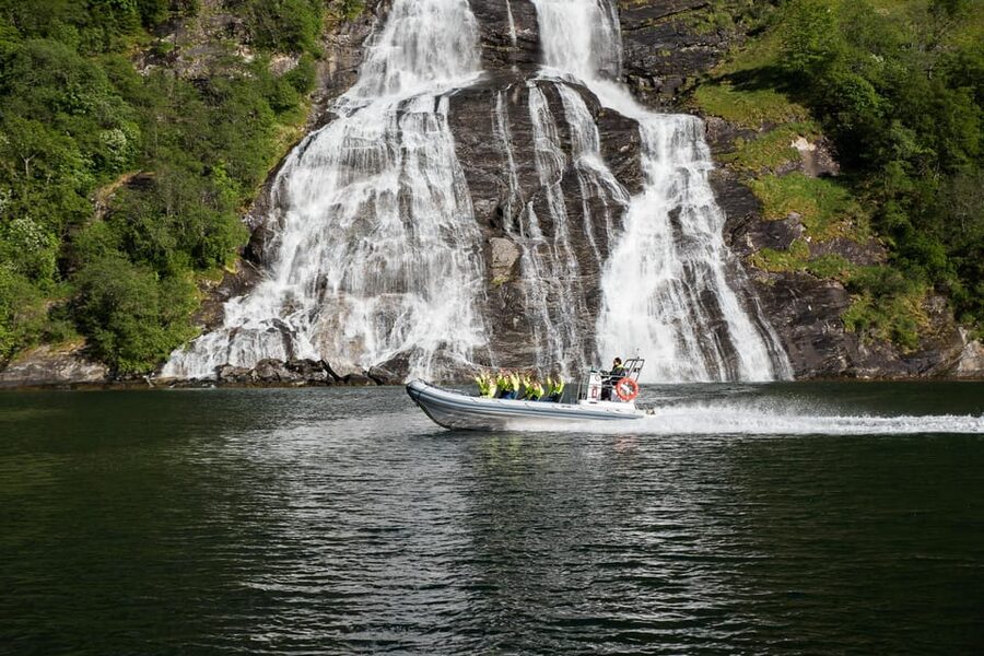 RIB Geiranger - Fjordsafari - The Skagefla view from below