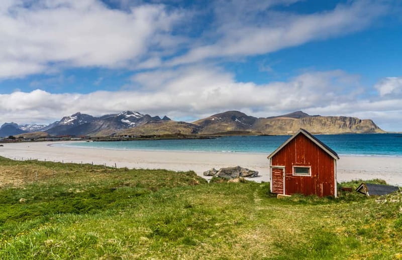 Special Summer Cruise Guided Tour of Lofoten - The Gravdal route: Flakstad Church and Ramberg Beach