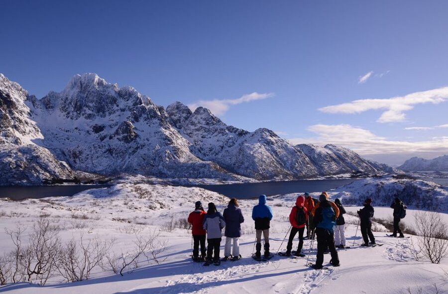Svolvær: Snowshoe Nature Explorer - Snowshoeing without a technical mountain test