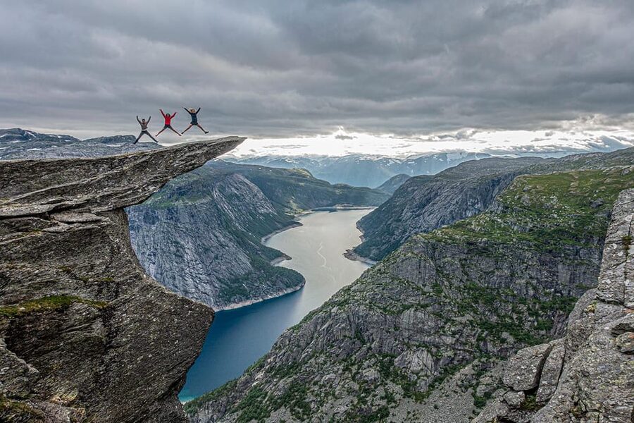 Trolltunga: Trolltunga Sunset Glamping - The climb through lakes, cliffs, and glacier views
