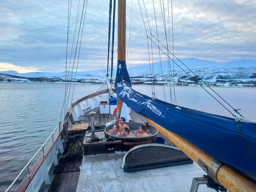 Tromsø: Luxury Polar Fjord Cruise w/ Hot Tub & Polar Plunge - Reindeer soup, hot drinks, and a warm saloon