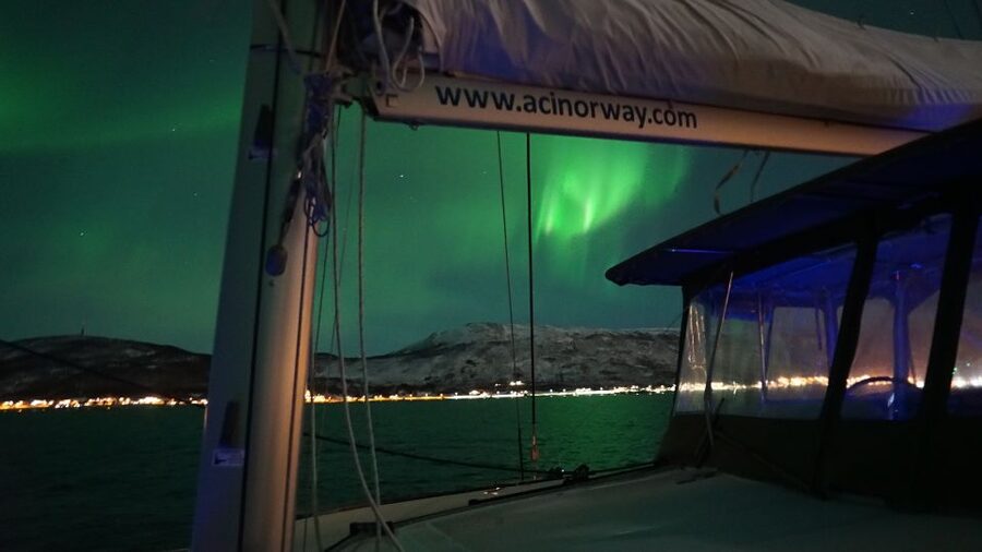 Tromsø: Northern Lights Luxury Catamaran Cruise - Finding a warm spot for the Aurora watch