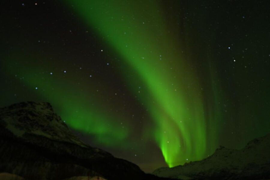 Tromsø: Northern Lights Minibus Small Private Tour Group - Getting out under the dark sky