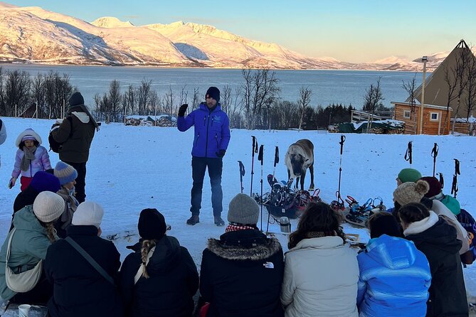 Tromso: Reindeer Feeding and Snowshoeing Tour with Lunch - Warming up inside a traditional gamme