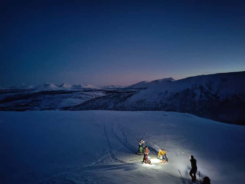 Tromsø: Ski touring (ski de randonnee) - Summit views toward fjords and Tromsø