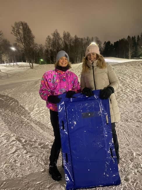 Tromsø: Snow Sledding, Mini Skiing, Lasso and Reindeer Hides - Sledding at Charlottenlund, the real centerpiece