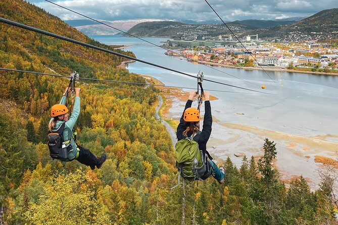 Zipline Experience in Mosjøen - Flying over Sjøgata and the Vefsna River
